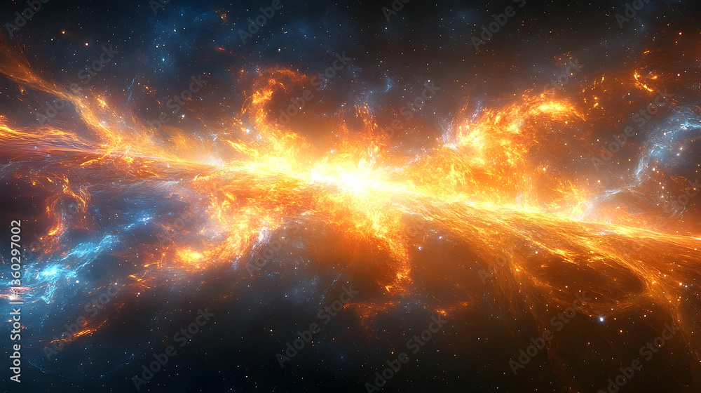 Vibrant cosmic explosion in deep space with swirling colors and glowing stars, evoking awe Vibrant cosmic explosion in deep space with swirling colors and glowing stars, evoking awe