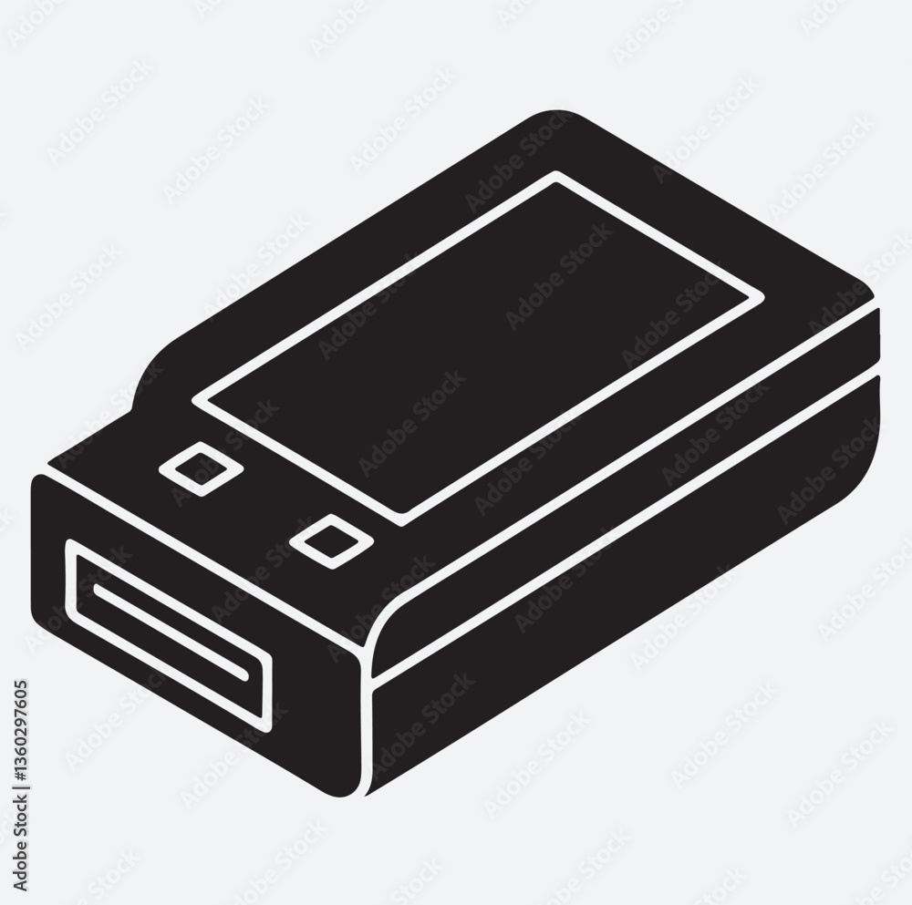 sd card reader silhouette vector art illustration sd card reader silhouette vector art illustration