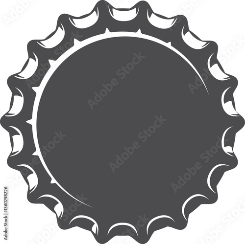 Beer bottle cap. Metal cork from beer bottle. Black lid for glassware bottle of drink.