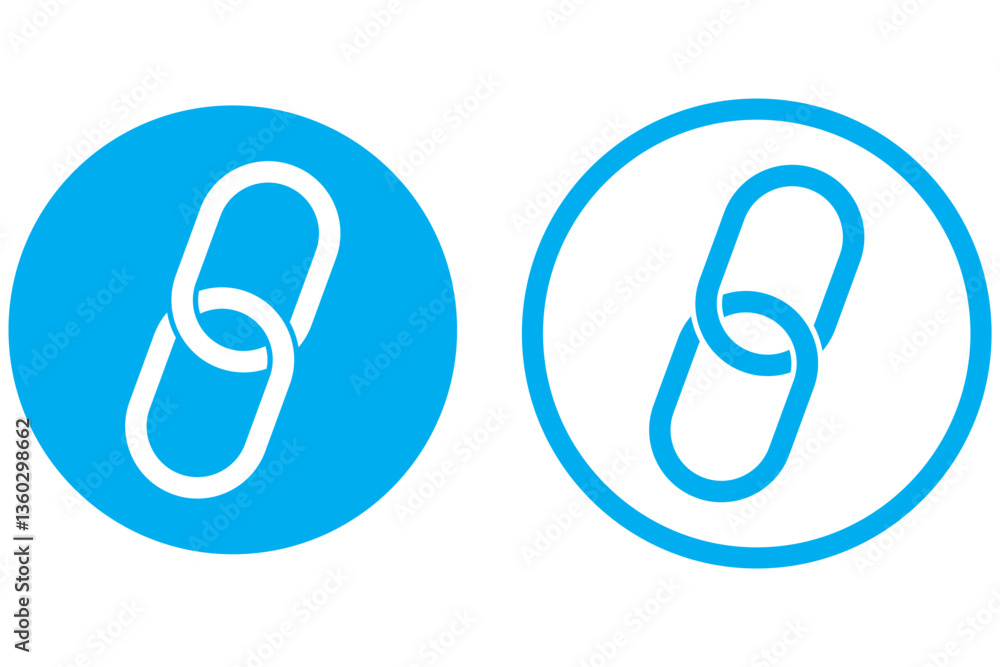 Chain, link icon vector isolated on circle background Chain, link icon vector isolated on circle background