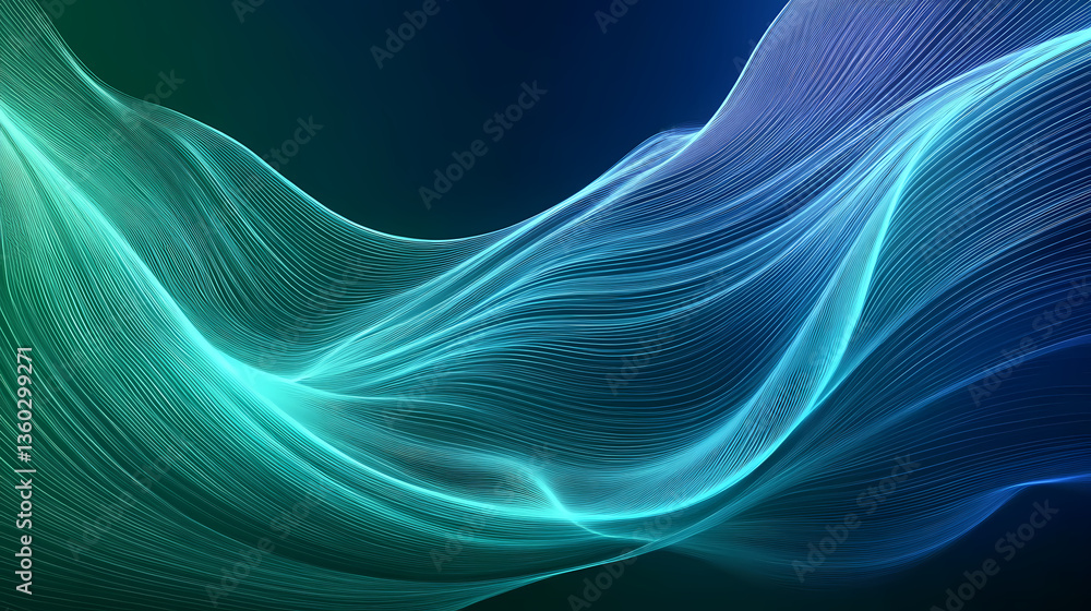 Abstract Blue Spiral with Flowing Energy Lines