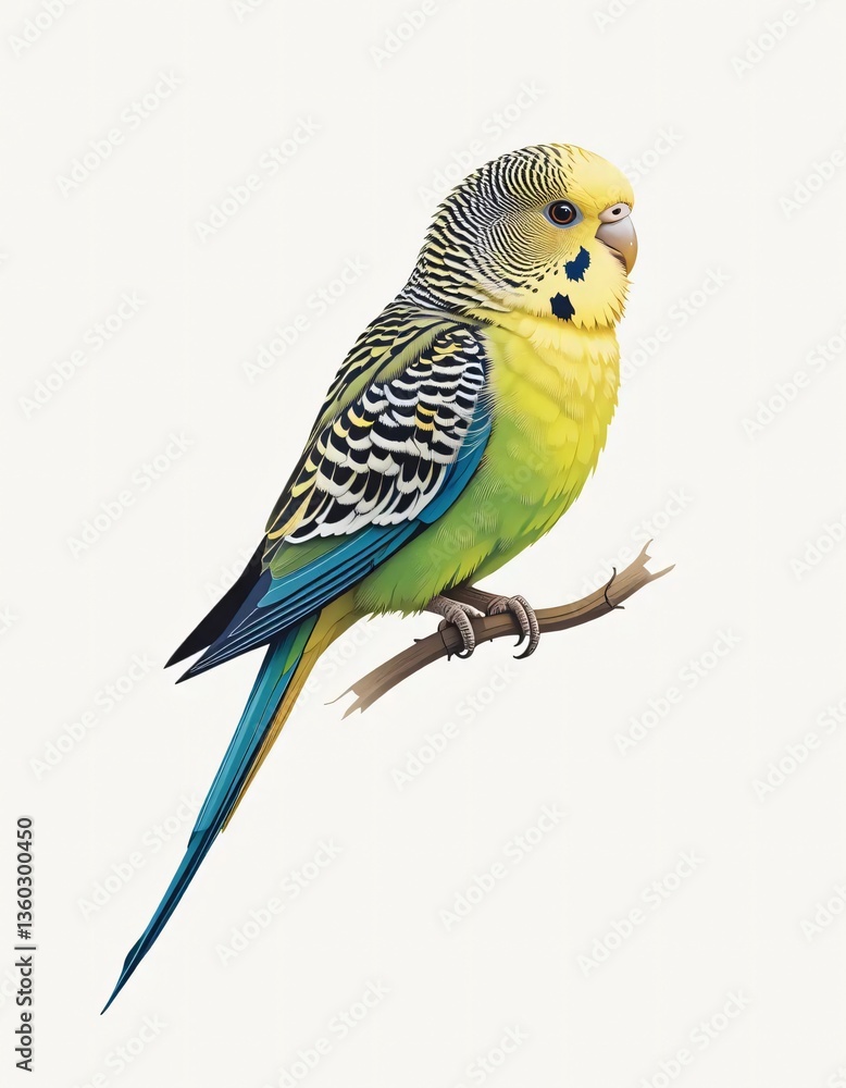 Fototapeta premium A budgie bird of a vector illustration on a minimalist