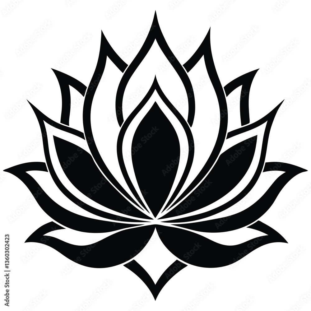 Floral lotus vector design, a symbol of nature's blossom Floral lotus vector design, a symbol of nature's blossom