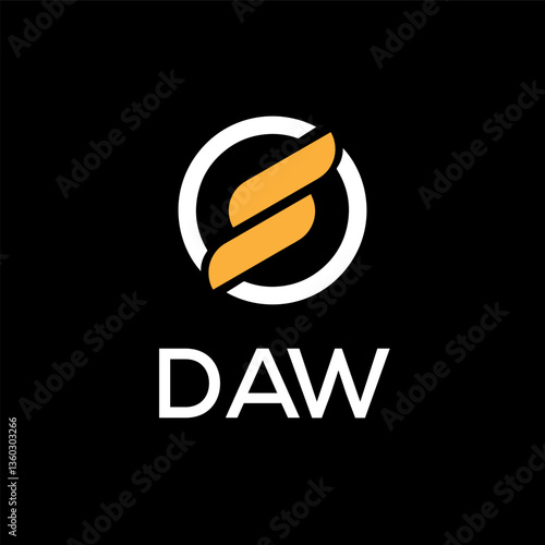 DAW creative minimalist letter logo.	