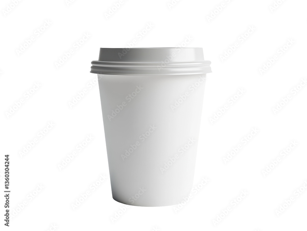 Isolated White Paper Cup with Lid Isolated White Paper Cup with Lid