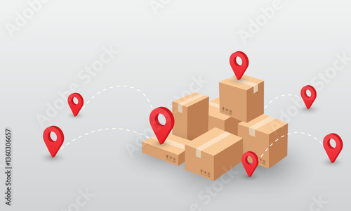 online shopping delivery parcel track pin location. logistic and consumer service concept. vector illustration.