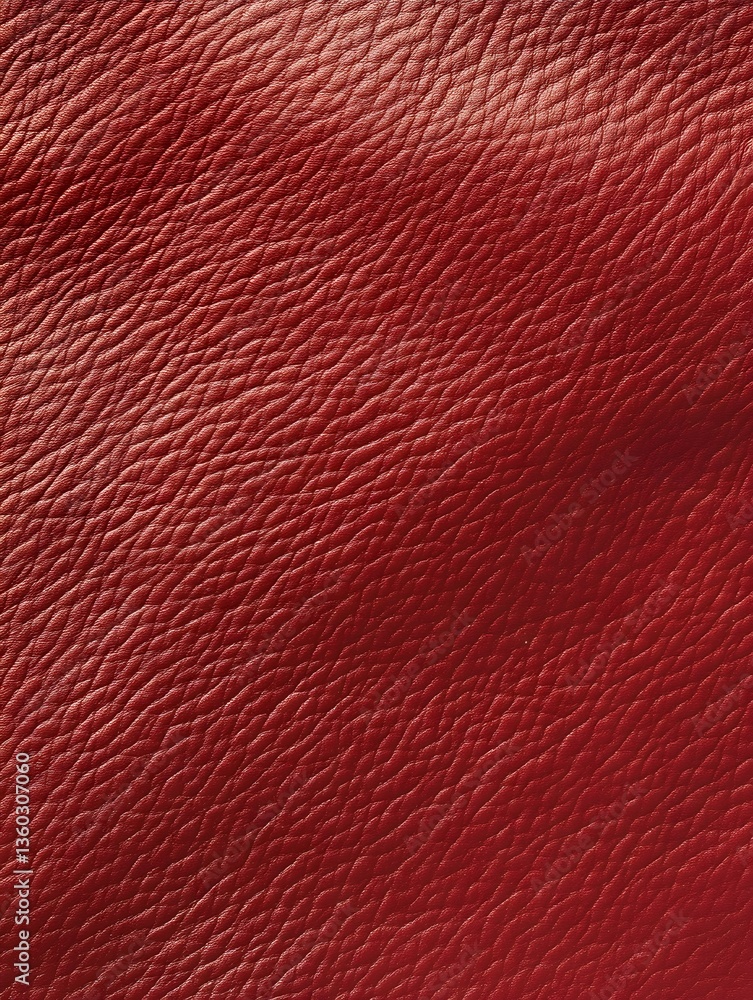 Fototapeta premium Red leather texture with delicate grain pattern