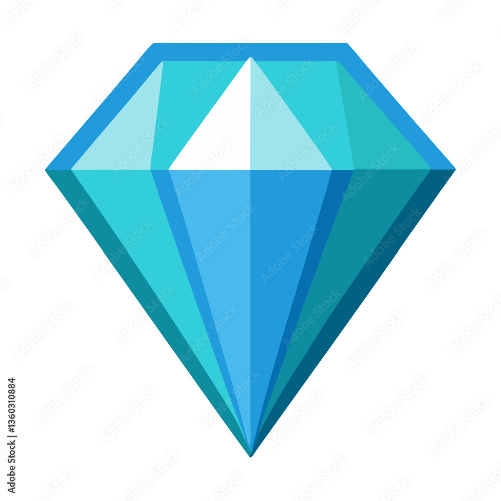 a blue sparkling diamond icon, symbolizing luxury and value. The diamond shape is eye-catching, showcasing the facets a blue sparkling diamond icon, symbolizing luxury and value. The diamond shape is eye-catching, showcasing the facets