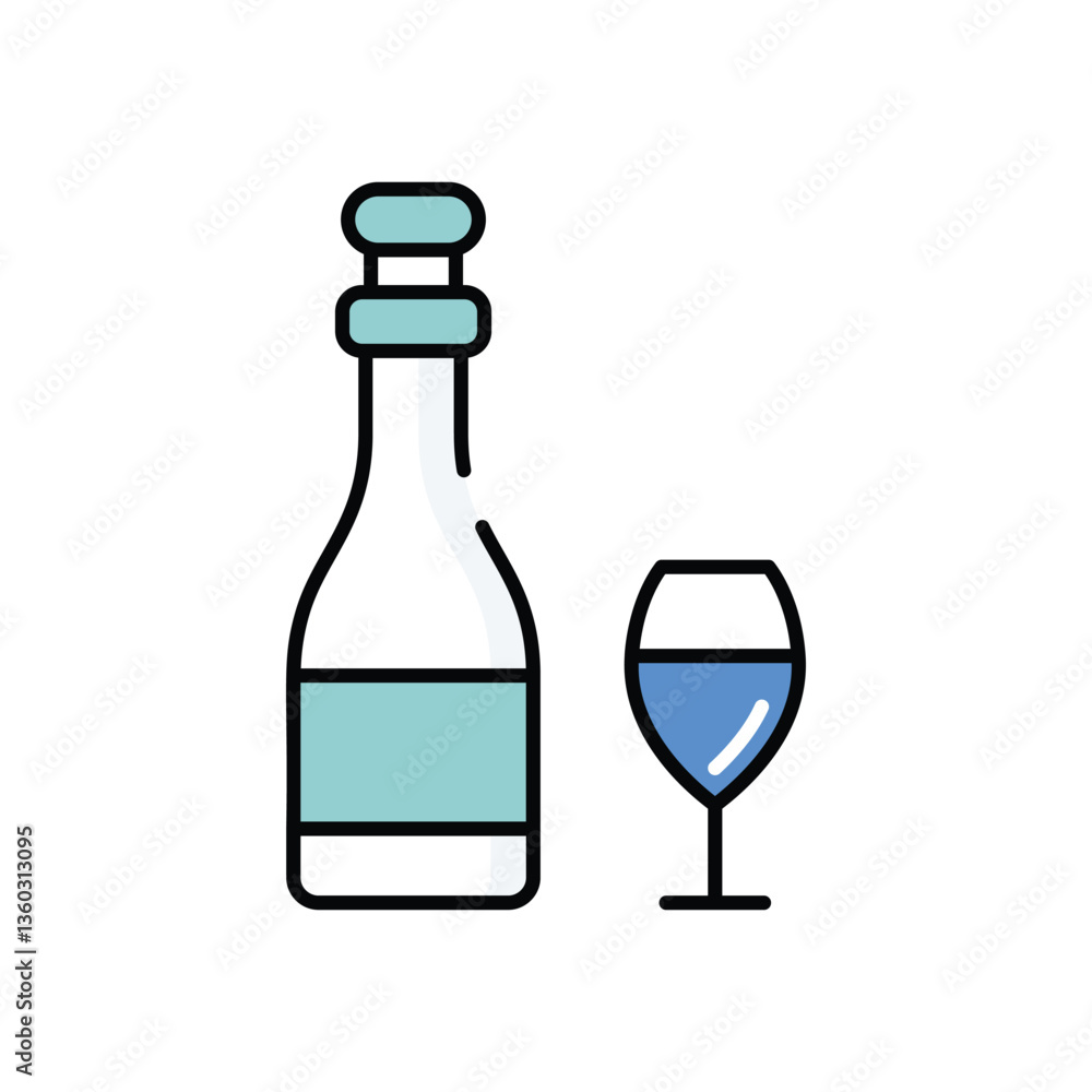 Wine vector icon stock illustration Wine vector icon stock illustration