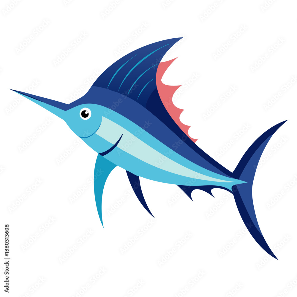 a captivating illustration of a marlin in vibrant hues against a backdrop a captivating illustration of a marlin in vibrant hues against a backdrop