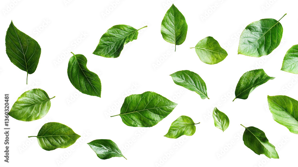 Fresh Green Leaves Pattern on Black Background Fresh Green Leaves Pattern on Black Background