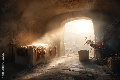 Resurrection Dawn: Cave Tomb Sunlight.