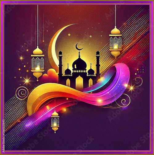 eid mubarak vector illustration