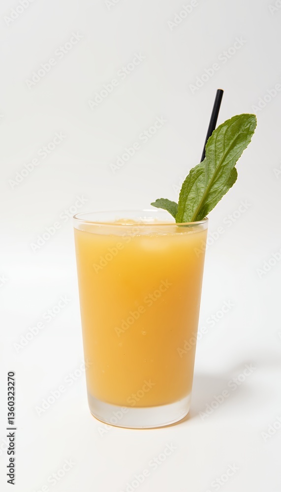 glass of orange juice and orange with mint glass of orange juice and orange with mint