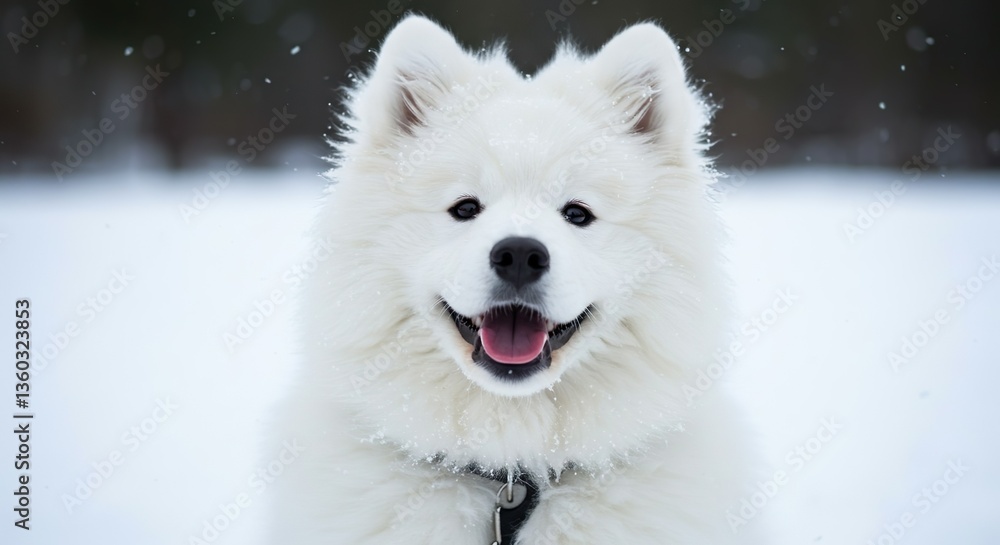 Samoyed Puppy Smiling with Fluffy White Fur – Happy Arctic Dog Samoyed Puppy Smiling with Fluffy White Fur – Happy Arctic Dog