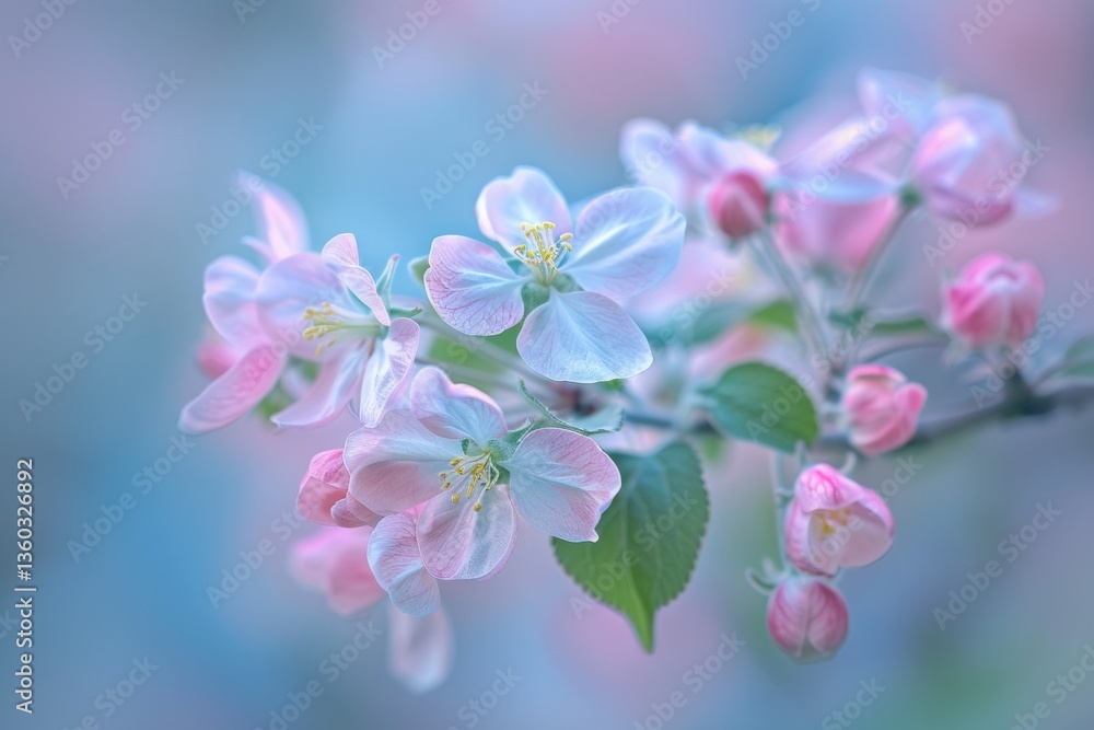 Surreal pink apple blossom a symbol of beauty, fragility, life, and nature s strength Surreal pink apple blossom a symbol of beauty, fragility, life, and nature s strength