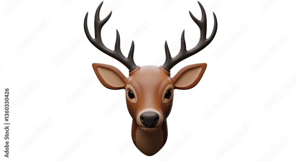 Isolated 3D Model of Deer Head Trophy Isolated 3D Model of Deer Head Trophy