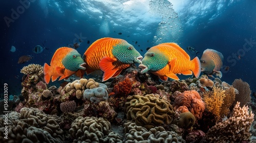 Wallpaper Mural Vibrant coral reef teeming with fish Torontodigital.ca