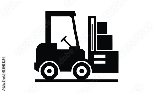 Forklift truck vector silhouette, Collection of forklift truck silhouette vector illustration, Happy Labor Day silhouette
