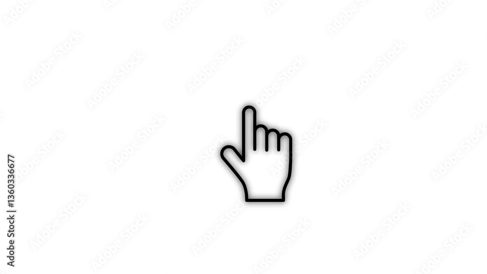 Finger touch gesture animation on the white transparent background with alpha channel included. Finger touch gesture animation on the white transparent background with alpha channel included.