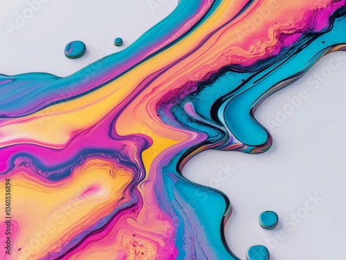 Abstract digital art piece that appears to be Colorful oil slick