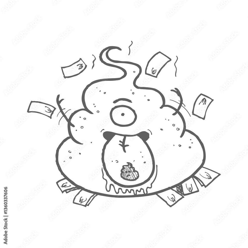Poopy character icon. weird character icon Poopy character icon. weird character icon