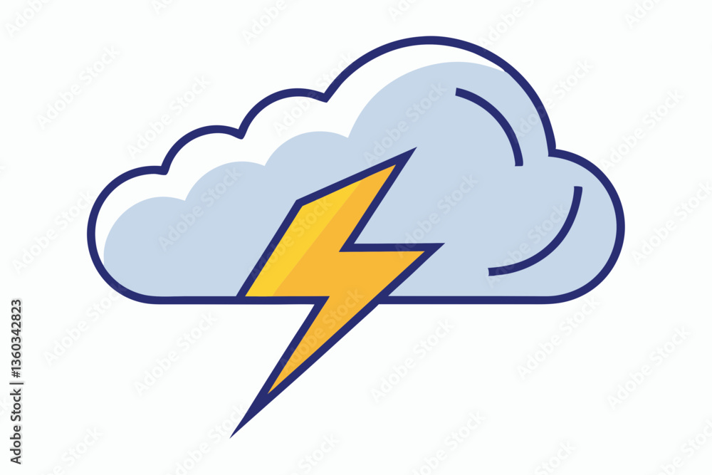 Blue vector lightning icon symbolizes cloud computing data upload and download Blue vector lightning icon symbolizes cloud computing data upload and download