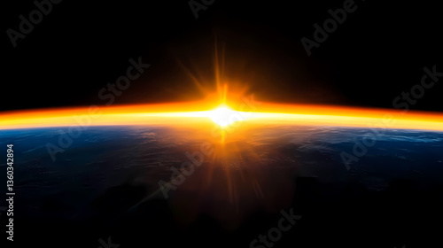 Obraz na płótnie Earth sunrise from space w salonie