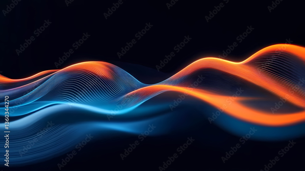 Abstract blue and orange waves