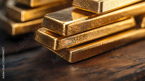 Obraz na płótnie Pile of shiny gold bars w salonie