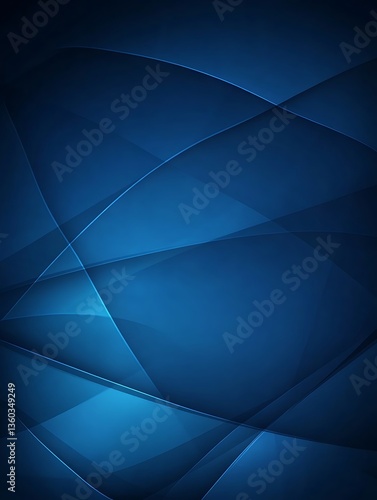 Abstract blue background with intersecting curved and straight lines