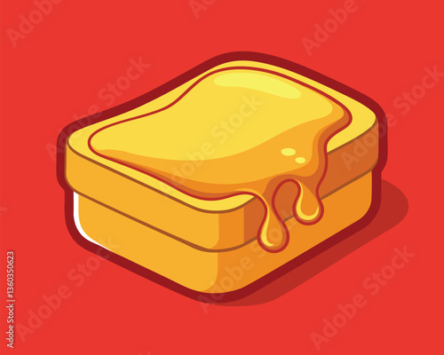 Honey Drizzled Toast. A Sweet and Simple Breakfast Illustration