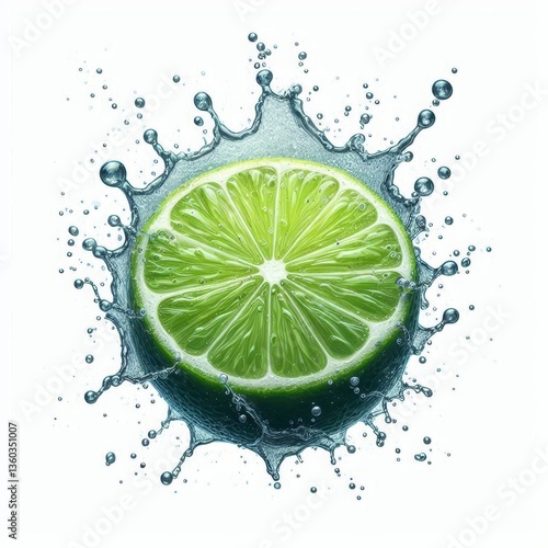 Lime slice freshness: An invigorating splash on a citrus fruit perfection