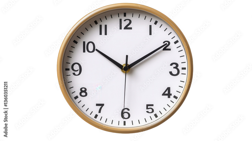 Elegant Round Wall Clock Showing Time Elegant Round Wall Clock Showing Time