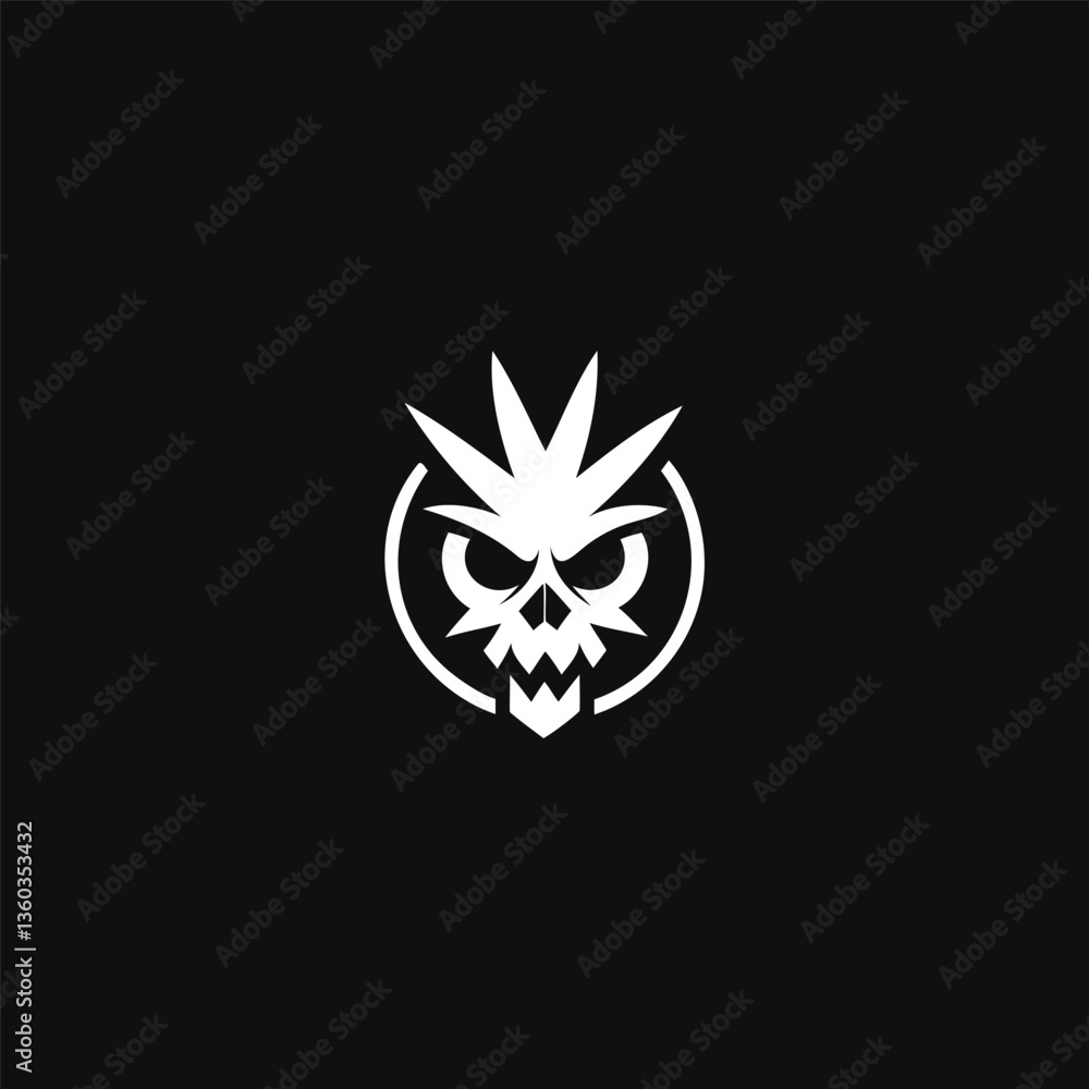 Fototapeta premium Skull Cannabis Logo