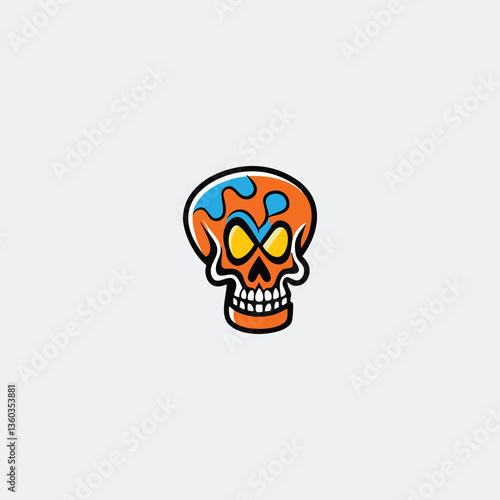 Crimson Skull Emblem Logo. Bold and Striking Skull Design in Red Hues