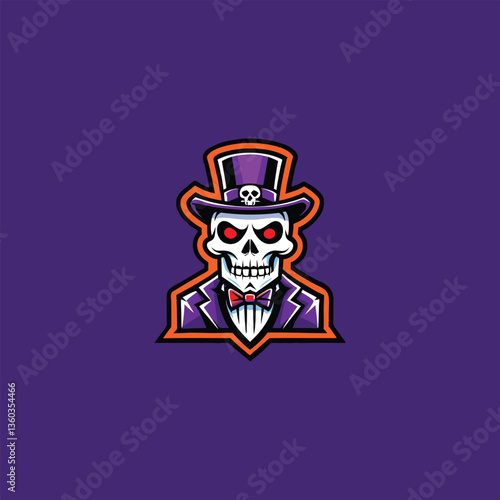 Voodoo Gentle Skull Logo.  Mysterious and Artistic Skull Emblem with Voodoo Aesthetic for Unique Branding