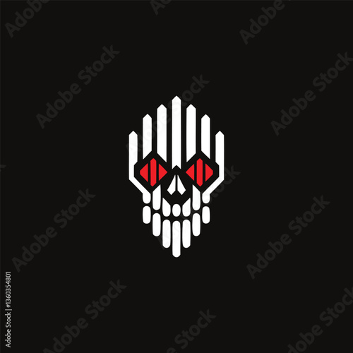 Gruesome Hand and Skull Logo. Dark Horror Emblem with Macabre and Disturbing Design