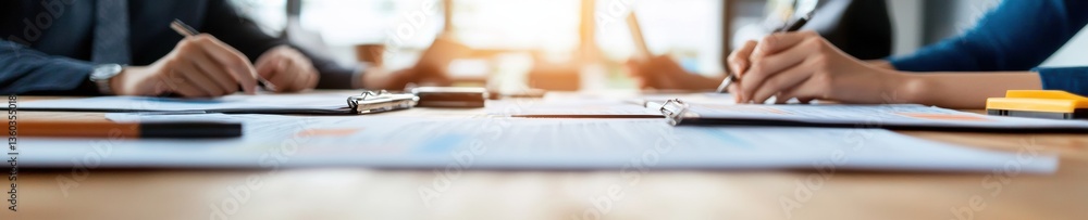 Fototapeta premium Dynamic Financial Consultation Minimalist Professional Workspace Illuminating Collaborative Asset Protection for Millennial Wealth Strategy and Strategic Life Planning