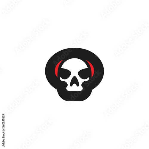 Skull Symbol Logo. Unique Skull Emblem Logo