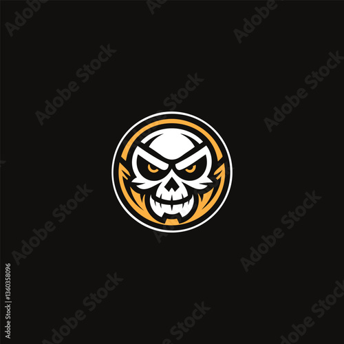 Crimson Skull Emblem Logo