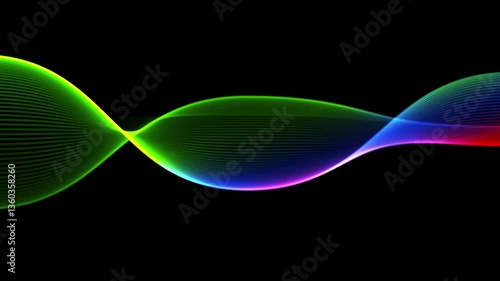 Dynamic RGB Spectrum Waves with Smooth Flowing Lines in Motion – Vibrant Light Effect Animation