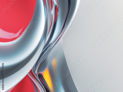 Abstract digital art piece that appears to be Reflective metal background