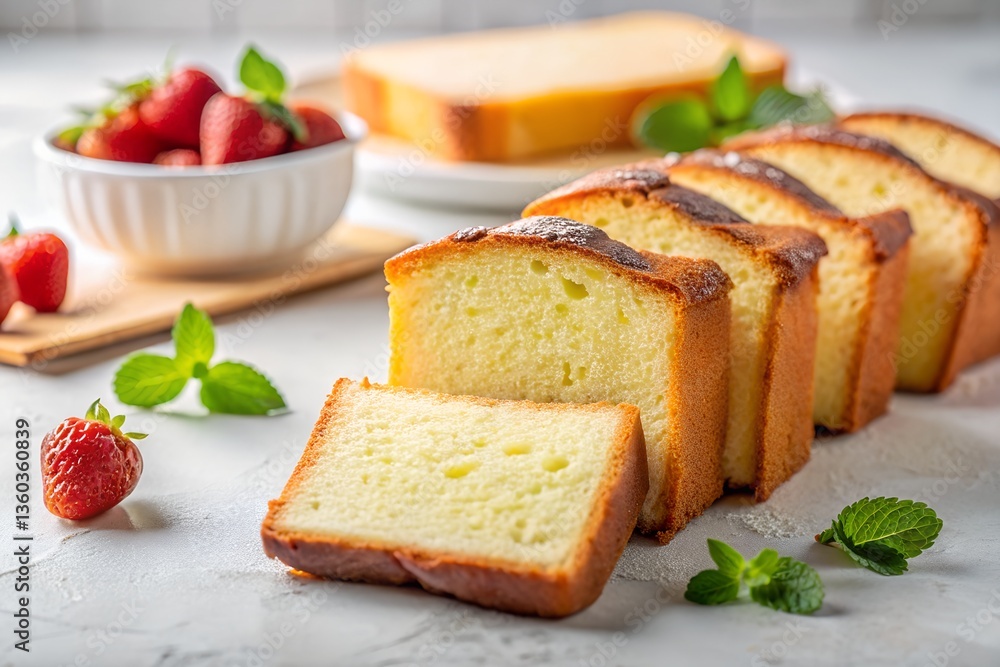 pound cake slices in white background pound cake slices in white background