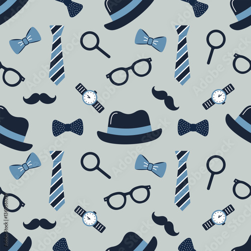 Seamless pattern for Father's Day. Simple vector illustration. Perfect for wrapping paper, wallpaper, textiles and decor.