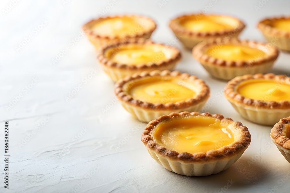 custard tarts in white background custard tarts in white background