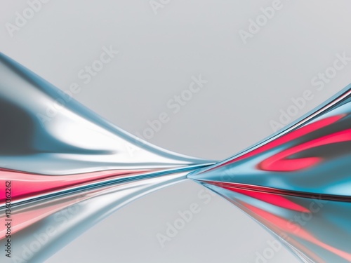 Abstract digital art piece that appears to be Reflective metal background.