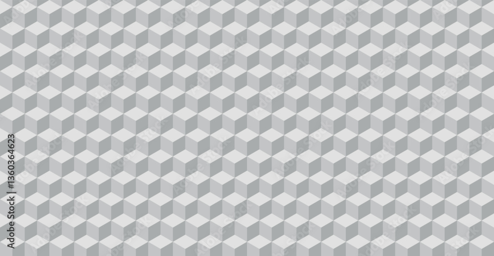 Soft gray 3D cube pattern with isometric illusion Soft gray 3D cube pattern with isometric illusion
