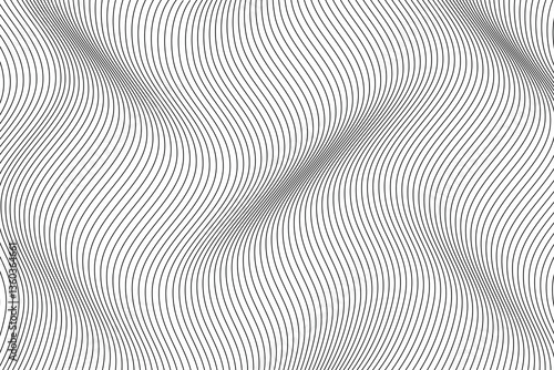 Black wavy line pattern on white background