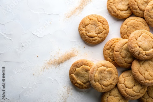 snickerdoodle cookies in white background